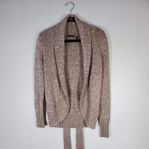 Daisy Fuentes Sweaters - Belted Cardigan in a Pinkish Mauve
